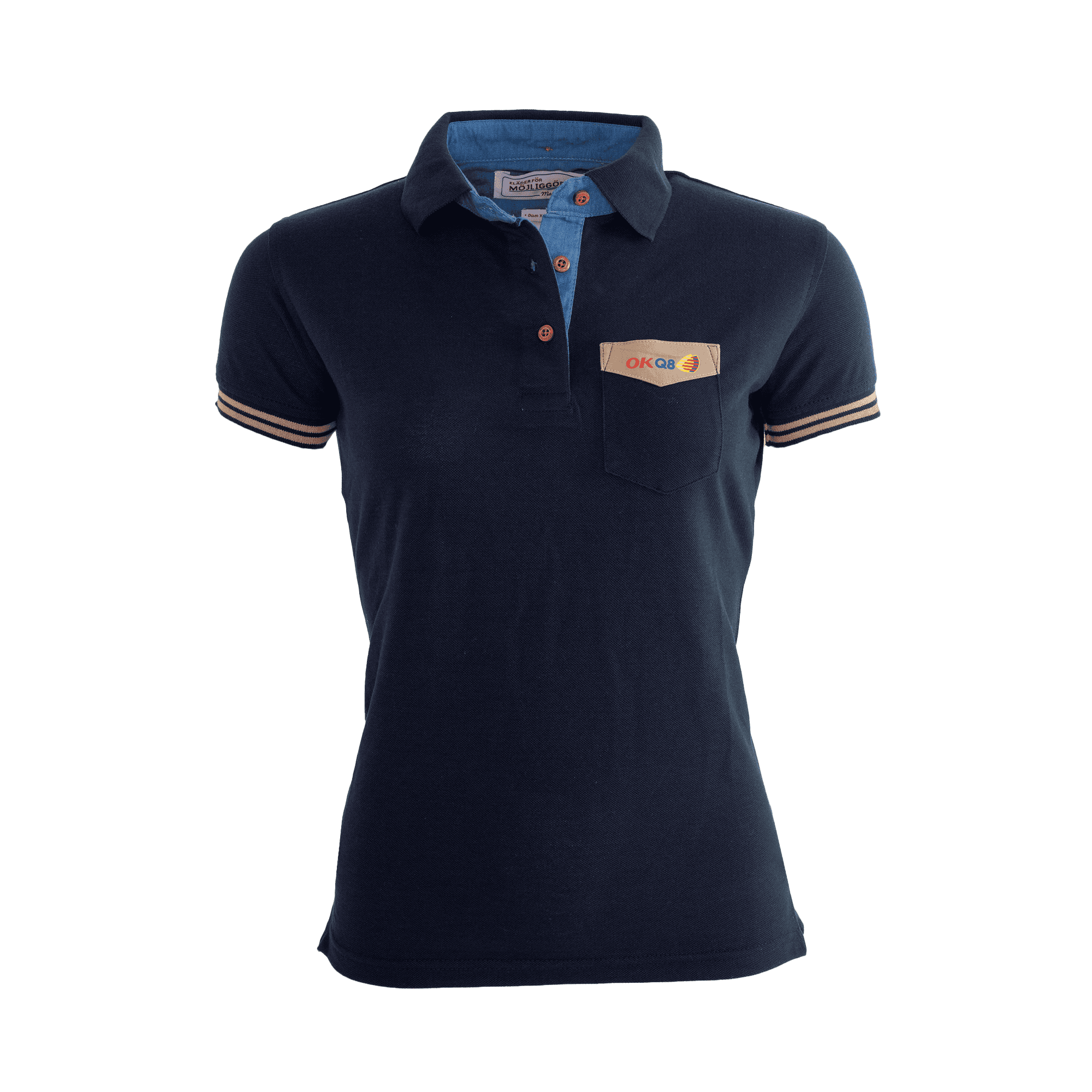 blå polo med okq8 logo