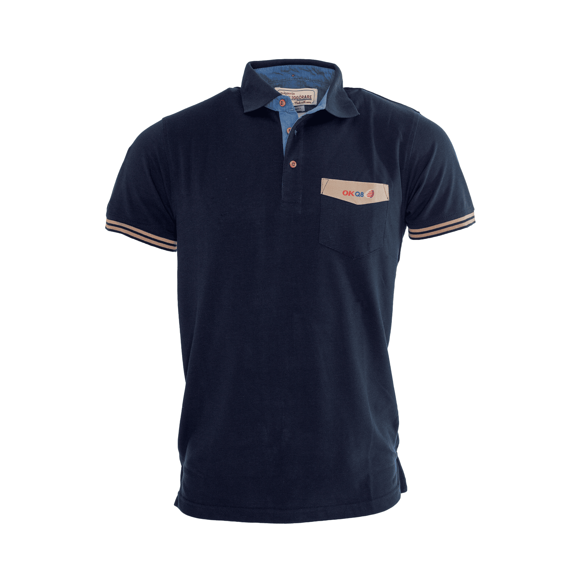 blå polo med okq8 logo