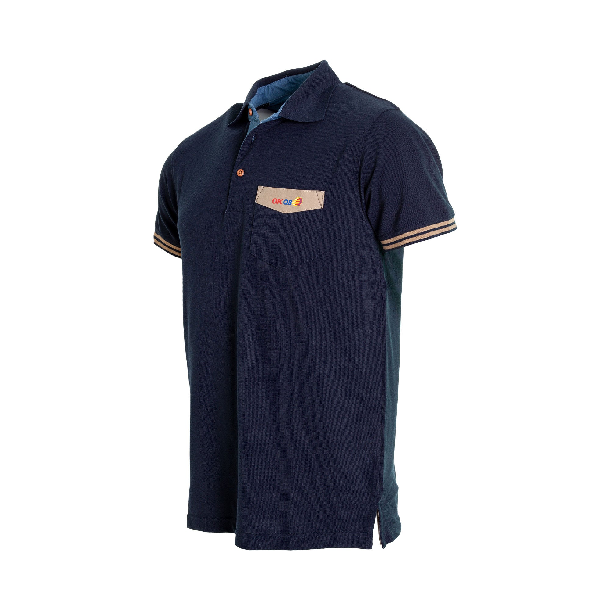blå polo med okq8 logo